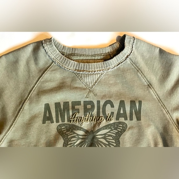 American Eagle Outfitters “Anything Is Possible” Women’s Sage Green Sweatshirt - Picture 4 of 16